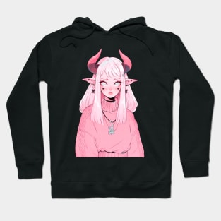 Cute Pink Demon Girl Hoodie